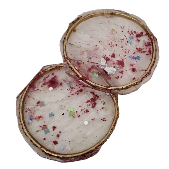 Hand Crafted Clear Resin Butterfly Coasters - Picture 2 of 3